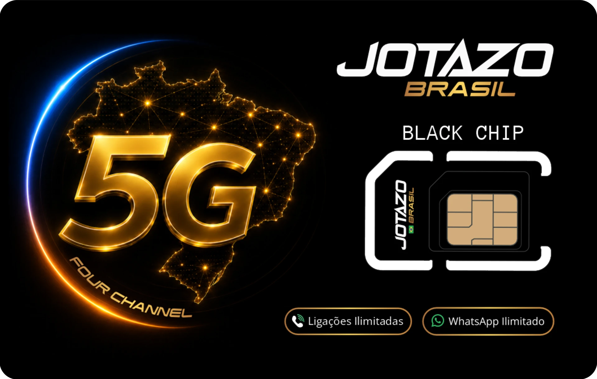 Cartão Black Chip 5G Four Channel